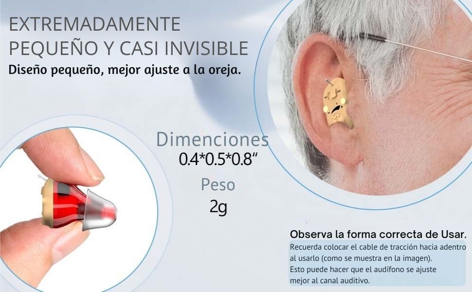 Audífono Amplificador Invisible Para Personas Mayores